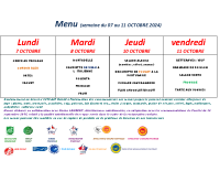 MENUS CANTINES du 7 octobre au 22 novembre 2024